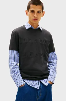 Мужская черная футболка TONAL Черный L Tommy Jeans DM0DM22312