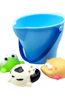 Набор для купания Bibi Toys Ведерко и животные, от 3 лет (игрушка 16.5*12 см, 1 шт + игрушка 8.5*7*4 см, 3 шт) (761001BT)