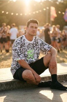 Футболка з візерунком loose fit - білий