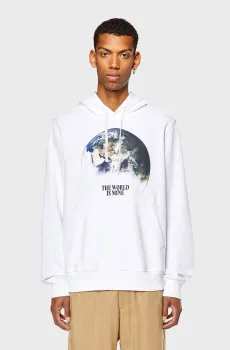 Мужское белое худи S-GINN-WELT-HOOD Белый S Diesel A03570 0JFAV