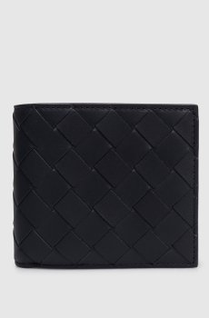 Темно-синее кожаное портмоне Bi-Fold