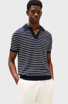 Мужское темно-синее поло в полоску ESSENTIAL Синий S Tommy Hilfiger MW0MW37396