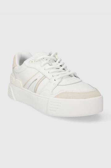 Кожаные кроссовки Lacoste L002 Evo Logo Tongue Leather цвет белый 47SFA0055 Кожаные кроссовки Lacoste L002 Evo Logo Tongue Leather цвет белый 47SFA0055