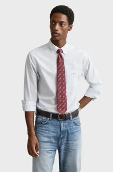 Мужская голубая рубашка в полоску REG POPLIN Голубой 3XL Gant 3000130