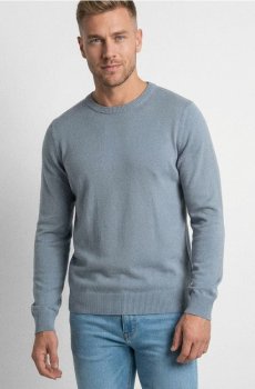 Основний бавовняний светр - light blue