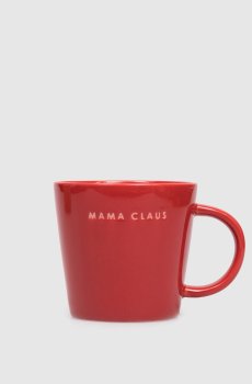 Красная керамическая чашка для чая MAMA CLAUS