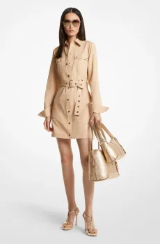 Женское бежевое платье COTTON UTILITY Бежевый M Michael Kors MR4821HATQ
