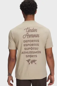 Мужская бежевая футболка UA 60/40S SPORTS WM SS Бежевый M Under Armour 6004143-299