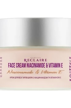 Крем Reclaire Face Cream для всех типов кожи лица, с ниацинамидом и витамином Е, 30 мл