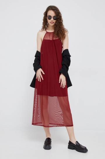 Платье Dkny цвет бордовый maxi прямое Платье Dkny цвет бордовый maxi прямое