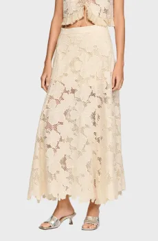 Женская бежевая юбка Бежевый 40 Sandro SFPJU01624_Ecru