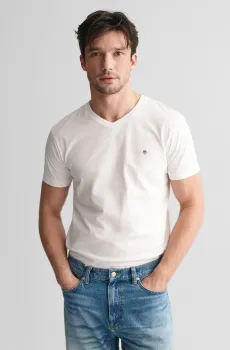 Мужская белая футболка SLIM SHIELD Белый XL Gant 2003186