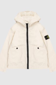 Детская бежевая куртка с патчем логотипа