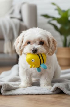 Іграшка-пищалка для собак у формі бджоли - жовтий