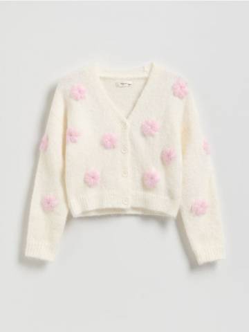 Reserved - Пухнастий джемпер - кремовий - 832FH-01X