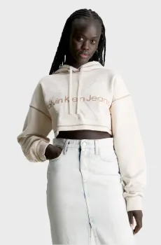 Женское белое худи HERO MONOLOGO SHORT Белый S Calvin Klein Jeans J20J222540