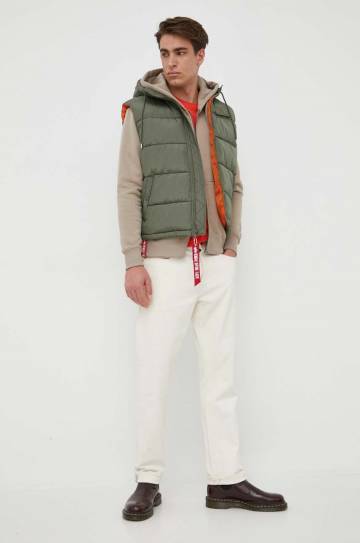 Безрукавка Alpha Industries мужской цвет зелёный зимний 118110.01-SageGreen Безрукавка Alpha Industries мужской цвет зелёный зимний 118110.01-SageGreen