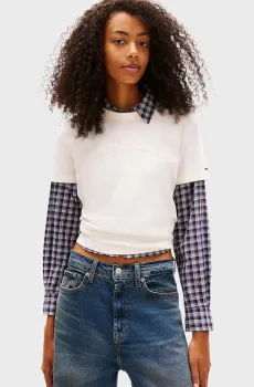 Женская белая футболка REG GMD VARSITY Белый M Tommy Jeans DW0DW22458