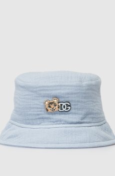 Детская голубая панама с монограммой