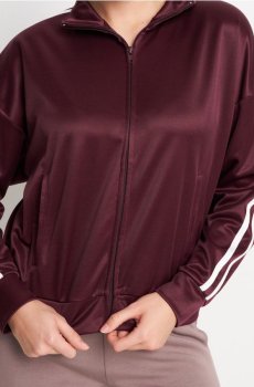 Світшот з коміром-стійкою й застібкою-блискавкою - бордовий