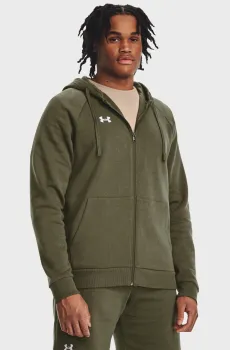 Мужское зеленое худи UA Rival Fleece FZ Hoodie Зеленый XL Under Armour 1379767-390