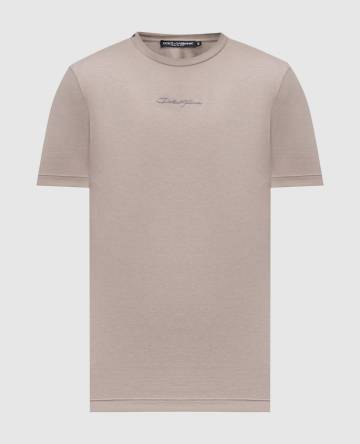 Бежевая футболка с логотипом Бежевая футболка с логотипом