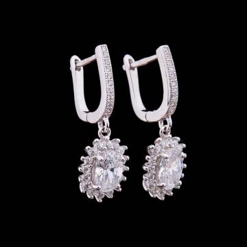 Серебряные серьги с фианитами с14 Серебряные серьги с фианитами с14