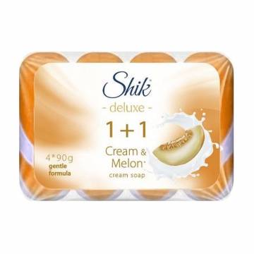 Крем-мыло твердое Shik Deluxe 1 + 1 Cream Soap Крем и дыня, 4*90 г Крем-мыло твердое Shik Deluxe 1 + 1 Cream Soap Крем и дыня, 4*90 г