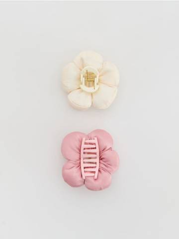 Reserved - Шпильки для волосся, 2 шт. - пильно-рожевий - 229GE-39X