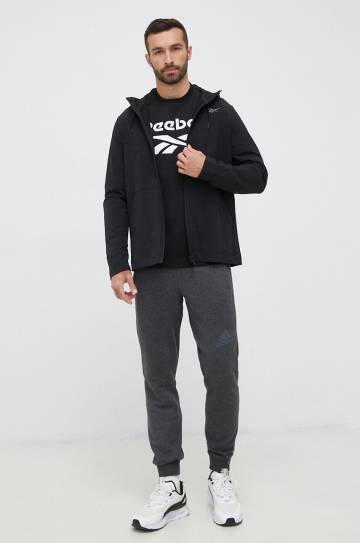 Кофта Reebok мужская цвет чёрный с принтом Кофта Reebok мужская цвет чёрный с принтом