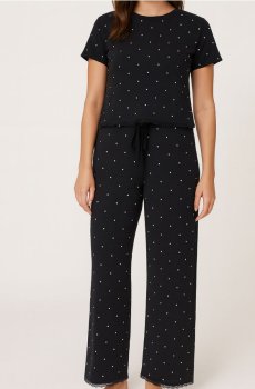 Двокомплектна піжама з домішкою віскози - чорний