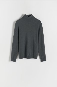 Reserved - Бавовняна водолазка - темно-сірий - 3516C-90M