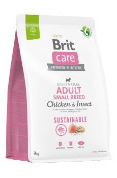 Корм для собак малых пород Brit Care Adult Small Breed с курицей и насекомыми, 3 кг