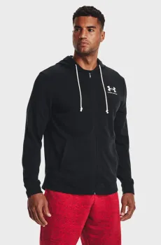 Мужское черное худи UA Rival Terry LC FZ Черный M Under Armour 1370409-001