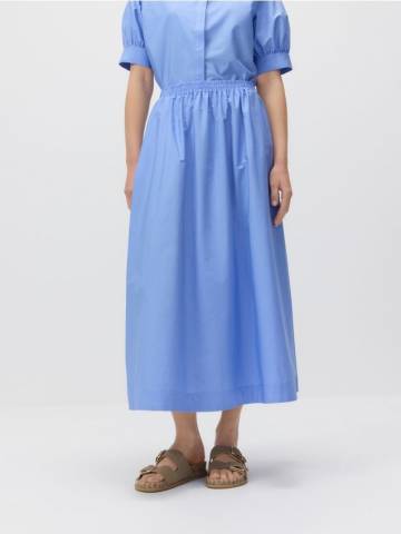 Reserved - Бавовняна спідниця міді - синій - 6752B-55X