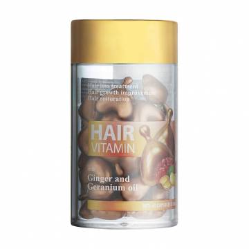 Капсулы LeNika Hair Vitamin против выпадения и для роста волос, с имбирем и маслом герани, 40*1 мл