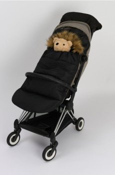 Дитячий спальний мішок із зігрівальним хутром - чорний