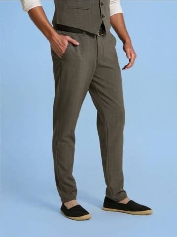 Штани chino slim fit в клітинку - темно-сірий Штани chino slim fit в клітинку - темно-сірий