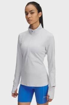 Женский светло-серый лонгслив UA Launch Pro Half Zip Серый L Under Armour 1379349-014