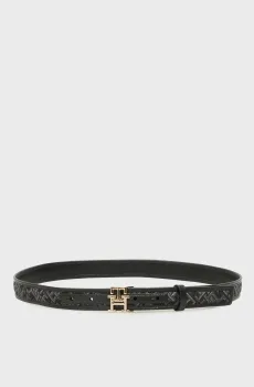 Женский черный кожаный ремень с узором MODERN Черный 85 Tommy Hilfiger AW0AW17764