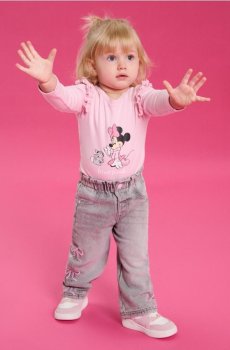 Бавовняне боді Minnie Mouse - пильно-рожевий