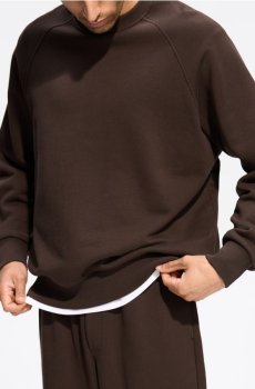 Reserved - Гладкий світшот oversize - коричневий - 120EE-88X