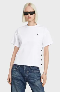 Женская белая футболка Side buttons Белый XS G-Star RAW D26359,D959
