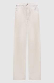 Белые джинсы с льном