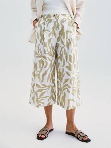 Reserved - Штани-кюлоти з додаванням льону - різнобарвний - 690AC-MLC