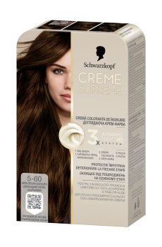 Перманентная крем-краска для волос Creme Supreme 5-60 Шоколадный светло-каштановый, 182 мл