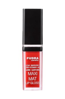 Матовый блеск для губ Pudra Cosmetics Maxi Matt Long Lasting Lip Gloss с протеинами шелка та провитамином B5, 14, 7 мл