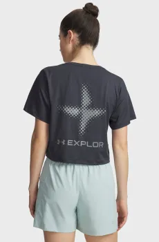 Женская черная футболка W Explor Trail Run Graphic Серый L Under Armour 6009174-016