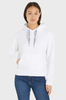 Женское белое худи TJW BXY LOGO DRAWCORD HOODIE EXT Белый L Tommy Jeans DW0DW17794