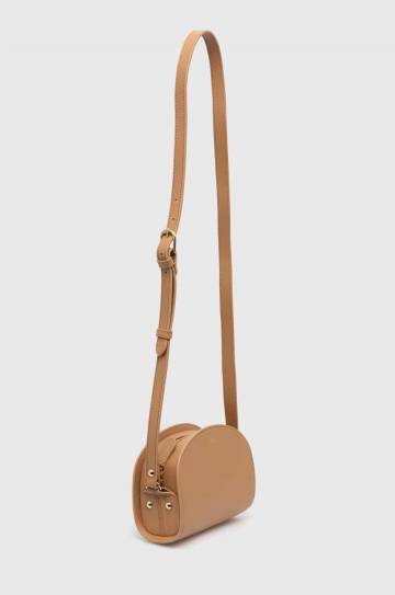 Кожаная сумочка A.P.C. sac demi-lune mini цвет бежевый PXAWV-F61392 Кожаная сумочка A.P.C. sac demi-lune mini цвет бежевый PXAWV-F61392